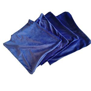 Blue Velvet Throw Pillow Cover Square 18 x 17 inch lot 4 Toss